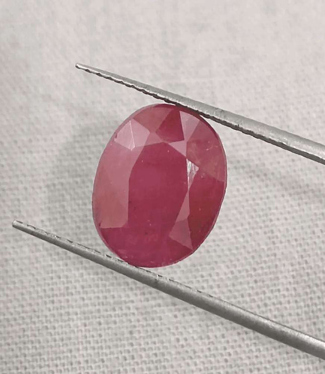 GSI Certified 4.12ct Ruby Natural Untreated Gemstone - SMSGEMS 