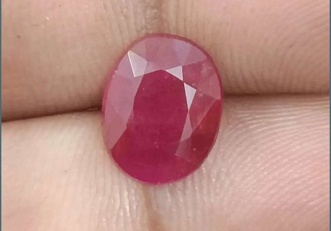 GSI Certified 4.12ct Ruby Natural Untreated Gemstone - SMSGEMS 