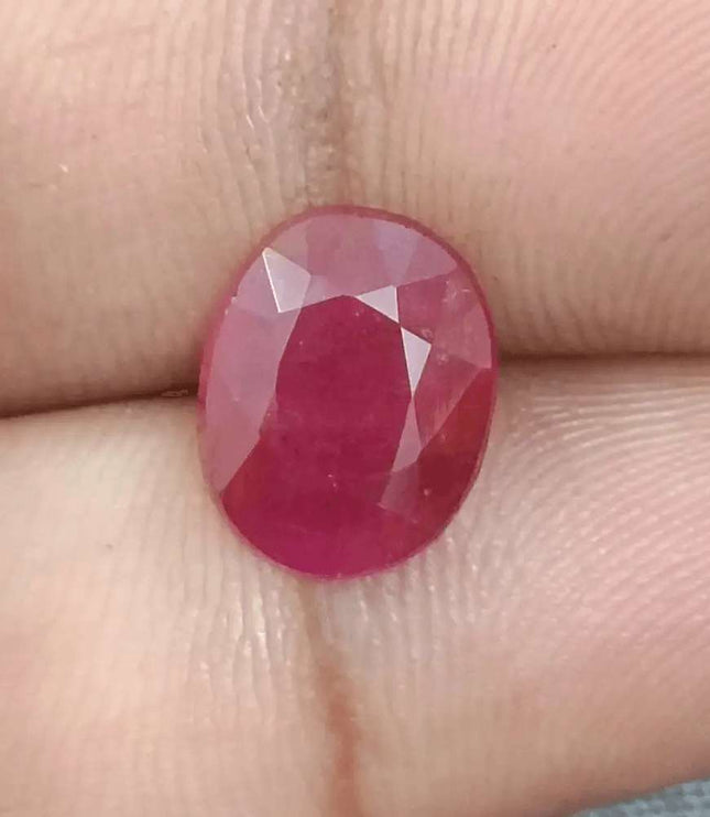 GSI Certified 4.12ct Ruby Natural Untreated Gemstone - SMSGEMS 