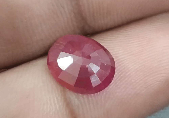 GSI Certified 4.12ct Ruby Natural Untreated Gemstone - SMSGEMS 