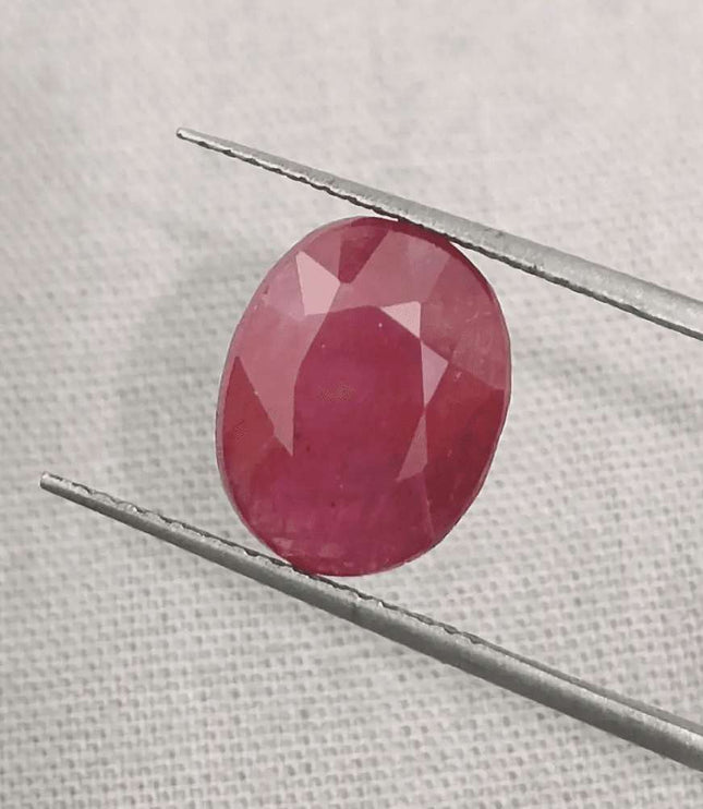 GSI Certified 4.12ct Ruby Natural Untreated Gemstone - SMSGEMS 