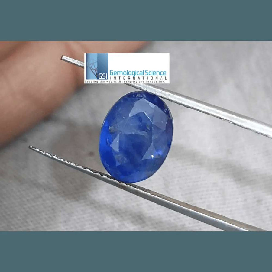 4.15ct Blue Ceylon Sapphire GSI Certified - SMSGEMS 