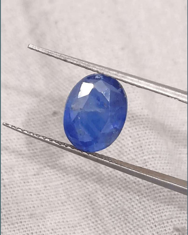 4.15ct Blue Ceylon Sapphire GSI Certified - SMSGEMS 