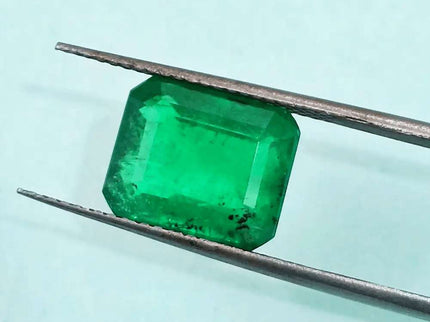 4.25ct GSI Certified Vivid Deep Green Natural Earth Mined - SMSGEMS 