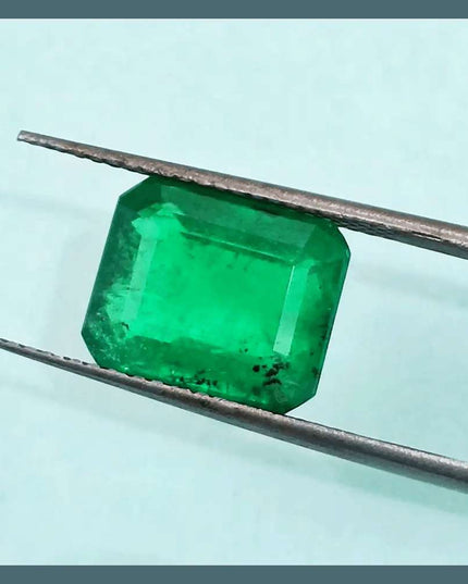 4.25ct GSI Certified Vivid Deep Green Natural Earth Mined - SMSGEMS 