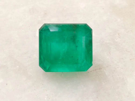 GSI Certified 4.30ct Velvet Green Colombian Emerald , Natural Earth Mined Gemstone - SMSGEMS 