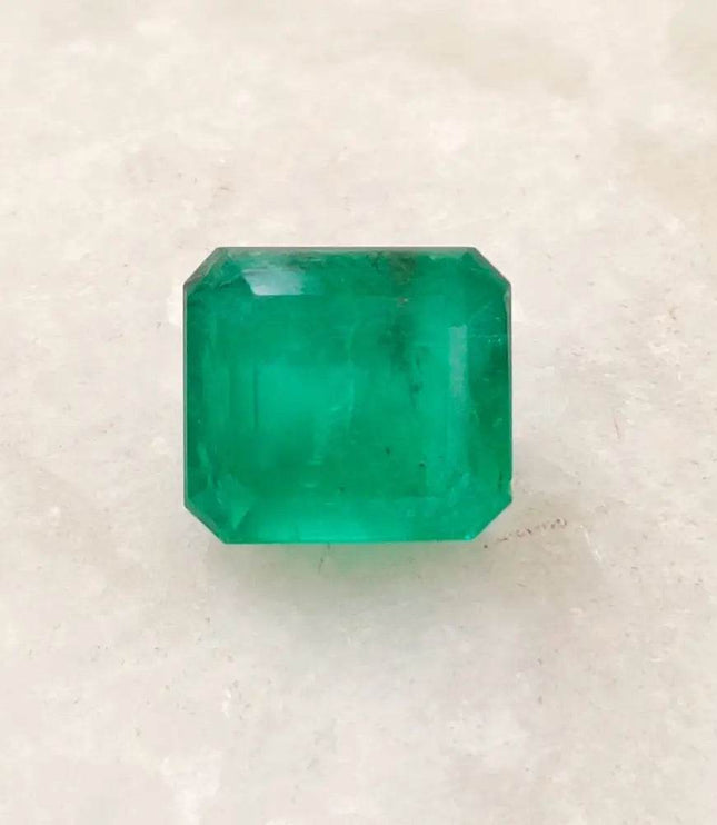 GSI Certified 4.30ct Velvet Green Colombian Emerald , Natural Earth Mined Gemstone - SMSGEMS 