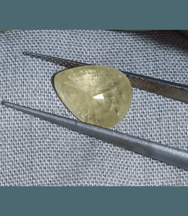 4.35ct Yellow Sapphire Natural Untreated Gemstone GSI Certified Ceylon - SMSGEMS 