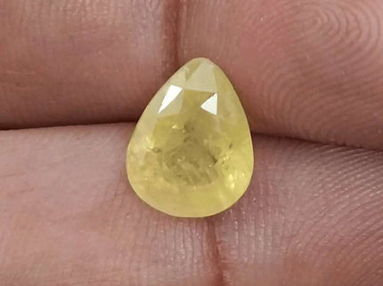 4.35ct Yellow Sapphire Natural Untreated Gemstone GSI Certified Ceylon - SMSGEMS 