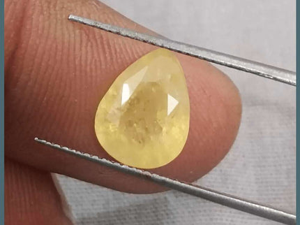 4.35ct Yellow Sapphire Natural Untreated Gemstone GSI Certified Ceylon - SMSGEMS 