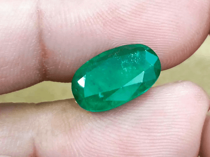 GSI Certified 4.36ct Deep Velvet Green Zambian Emerald , 100% Natural Earth Mined Gemstone. - SMSGEMS 