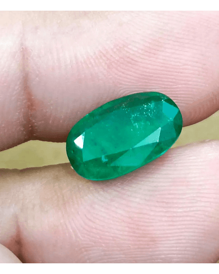 GSI Certified 4.36ct Deep Velvet Green Zambian Emerald , 100% Natural Earth Mined Gemstone. - SMSGEMS 