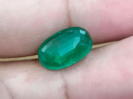 GSI Certified 4.36ct Deep Velvet Green Zambian Emerald , 100% Natural Earth Mined Gemstone. - SMSGEMS 