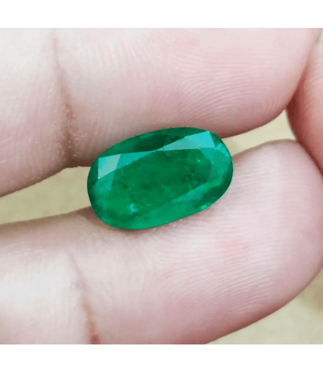 GSI Certified 4.36ct Deep Velvet Green Zambian Emerald , 100% Natural Earth Mined Gemstone. - SMSGEMS 