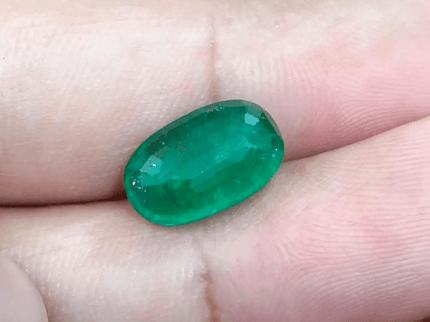 GSI Certified 4.36ct Deep Velvet Green Zambian Emerald , 100% Natural Earth Mined Gemstone. - SMSGEMS 