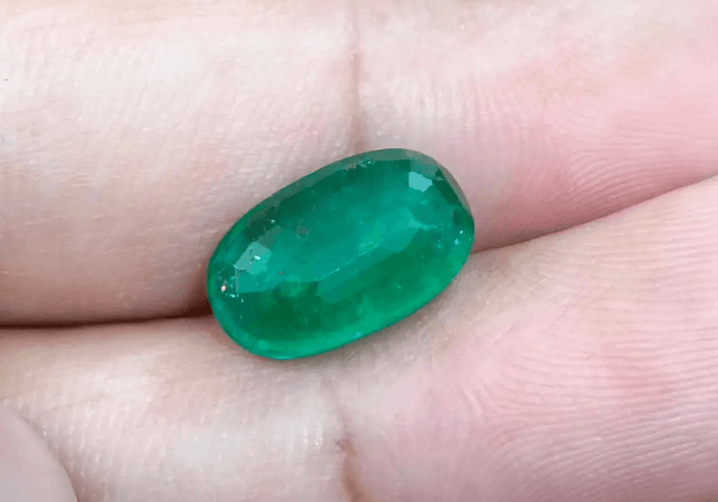 GSI Certified 4.36ct Deep Velvet Green Zambian Emerald , 100% Natural Earth Mined Gemstone. - SMSGEMS 