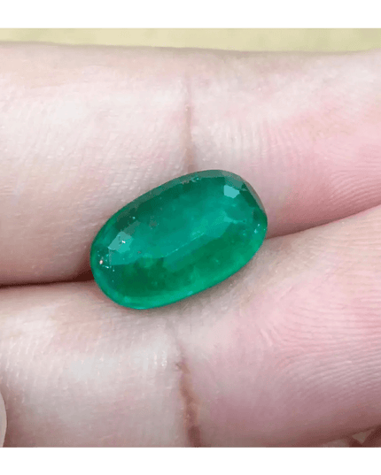GSI Certified 4.36ct Deep Velvet Green Zambian Emerald , 100% Natural Earth Mined Gemstone. - SMSGEMS 
