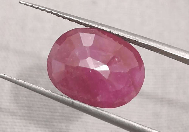 GSI Certified 4.39ct Ruby Natural Untreated Gemstone - SMSGEMS 