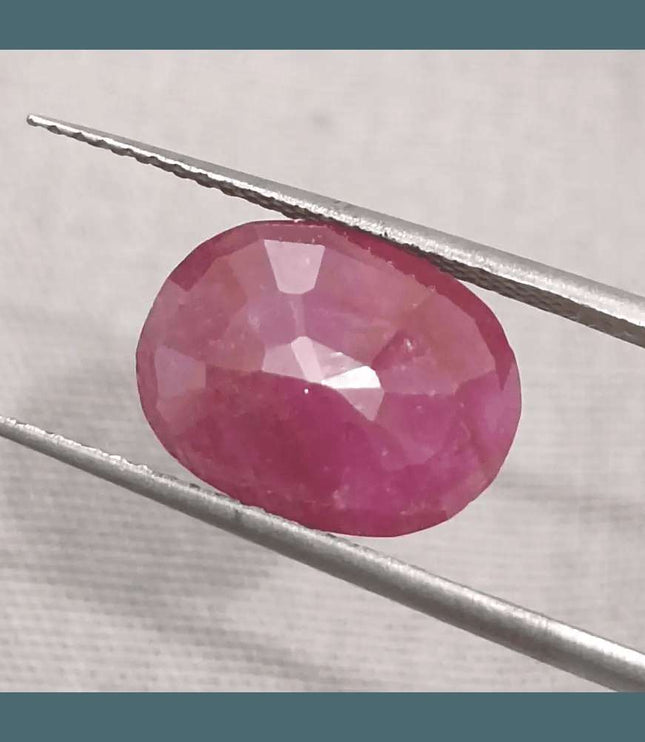 GSI Certified 4.39ct Ruby Natural Untreated Gemstone - SMSGEMS 