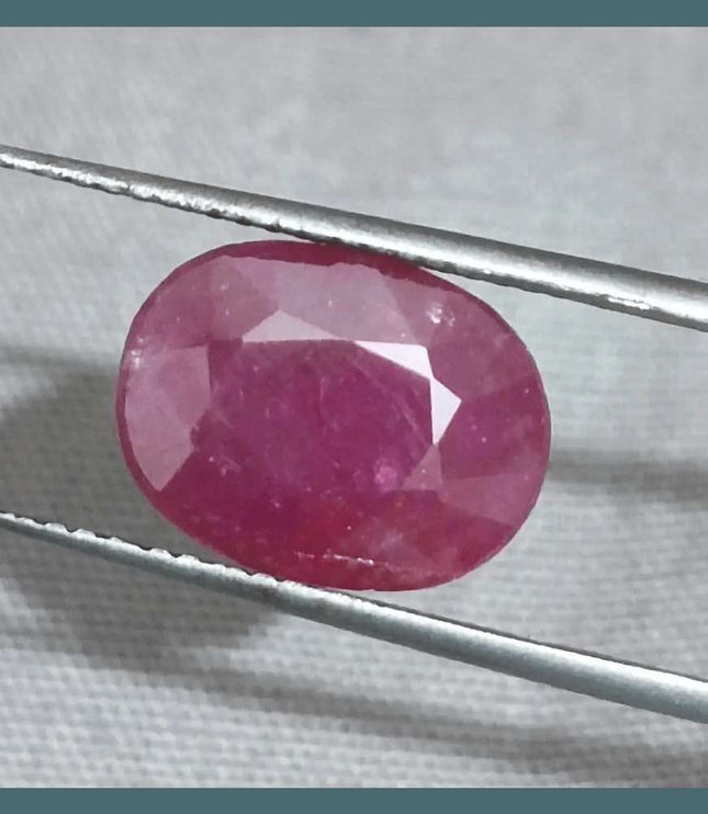 GSI Certified 4.39ct Ruby Natural Untreated Gemstone - SMSGEMS 