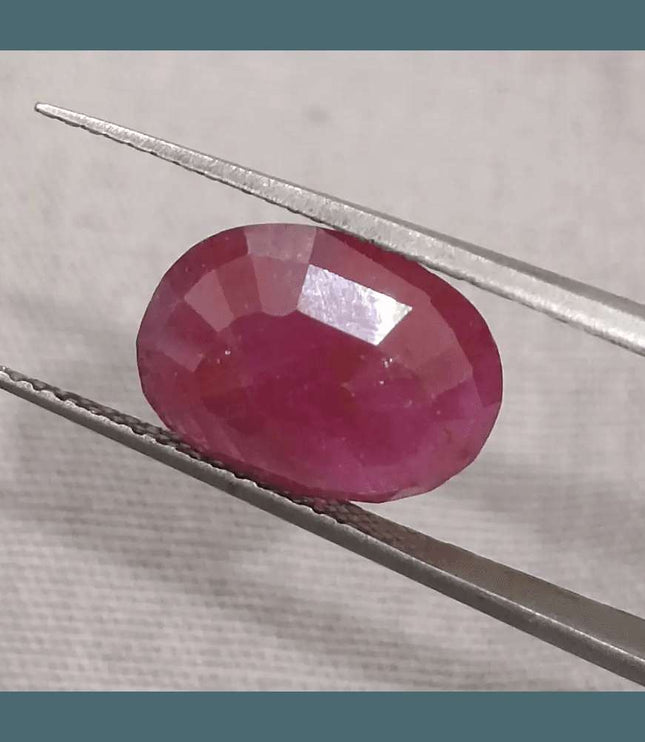 GSI Certified 4.39ct Ruby Natural Untreated Gemstone - SMSGEMS 