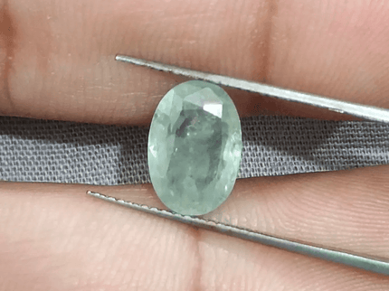 GSI Certified 4.49ct Green Ceylon Sapphire, Natural Untreated Gemstone - SMSGEMS 