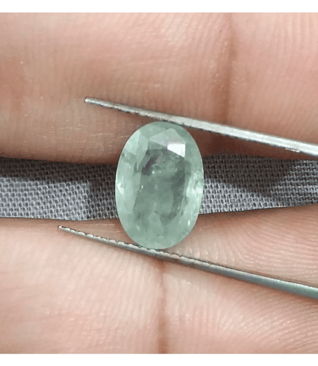 GSI Certified 4.49ct Green Ceylon Sapphire, Natural Untreated Gemstone - SMSGEMS 