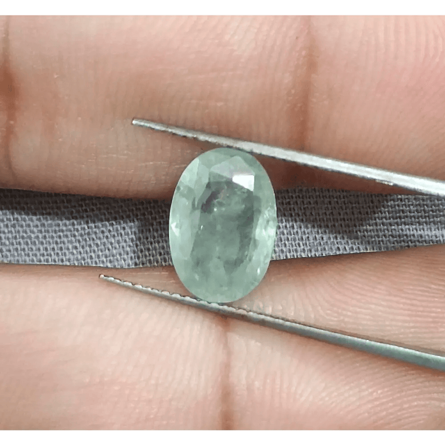 GSI Certified 4.49ct Green Ceylon Sapphire, Natural Untreated Gemstone - SMSGEMS 