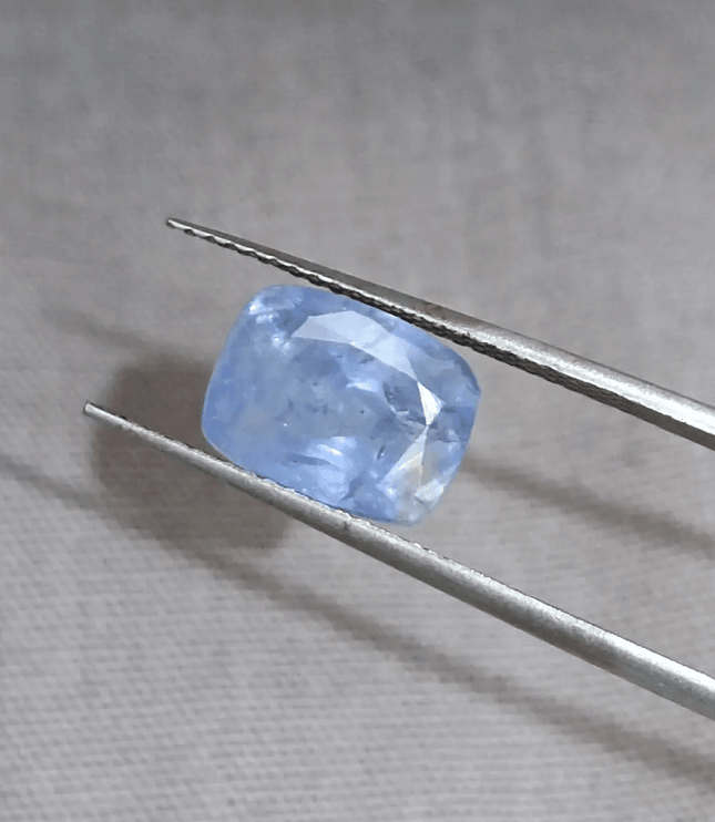 GSI Certified 4.59ct Blue Ceylon Sapphire, Natural untreated Gemstone - SMSGEMS 