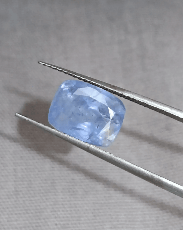 GSI Certified 4.59ct Blue Ceylon Sapphire, Natural untreated Gemstone - SMSGEMS 