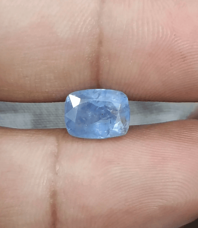 GSI Certified 4.59ct Blue Ceylon Sapphire, Natural untreated Gemstone - SMSGEMS 
