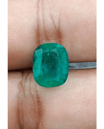 GSI Certified 4.74ct Zambian Emerald , 100% Natural Earth Mined Gemstone - SMSGEMS 