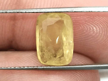 5.44ct Intense Yellow Ceylon Sapphire GSI Certified - SMSGEMS 