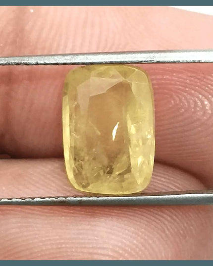 5.44ct Intense Yellow Ceylon Sapphire GSI Certified - SMSGEMS 