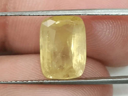 5.44ct Intense Yellow Ceylon Sapphire GSI Certified - SMSGEMS 