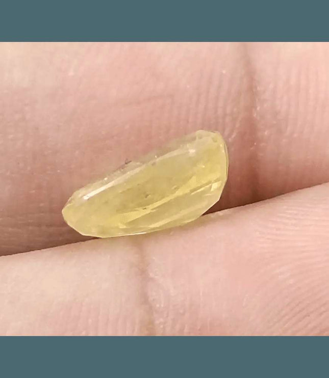 5.44ct Intense Yellow Ceylon Sapphire GSI Certified - SMSGEMS 