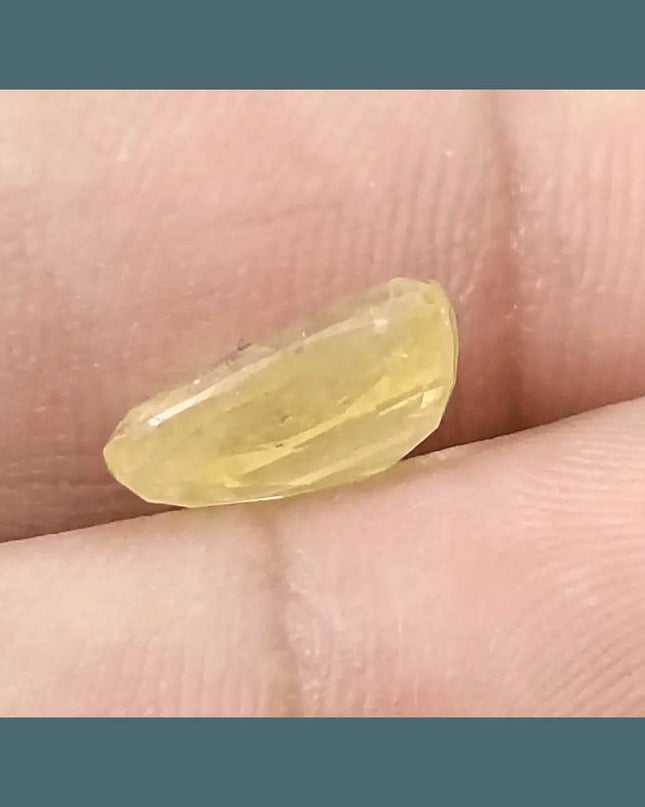 5.44ct Intense Yellow Ceylon Sapphire GSI Certified - SMSGEMS 