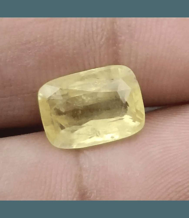 5.44ct Intense Yellow Ceylon Sapphire GSI Certified - SMSGEMS 