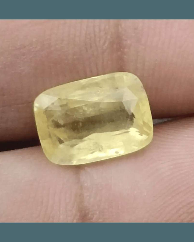 5.44ct Intense Yellow Ceylon Sapphire GSI Certified - SMSGEMS 