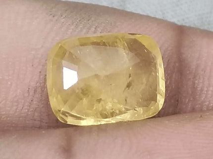 8.36ct Natural Yellow Ceylon Sapphire GSI Certified - SMSGEMS 