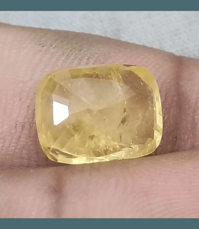 8.36ct Natural Yellow Ceylon Sapphire GSI Certified - SMSGEMS 