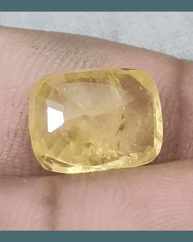 8.36ct Natural Yellow Ceylon Sapphire GSI Certified - SMSGEMS 