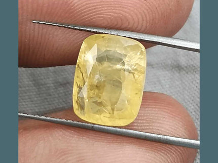 8.36ct Natural Yellow Ceylon Sapphire GSI Certified - SMSGEMS 