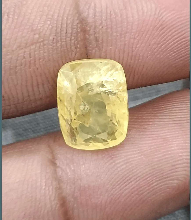 8.36ct Natural Yellow Ceylon Sapphire GSI Certified - SMSGEMS 