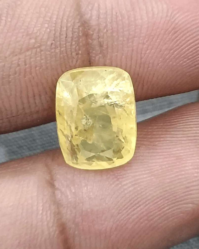 8.36ct Natural Yellow Ceylon Sapphire GSI Certified - SMSGEMS 