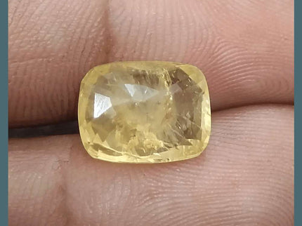 8.36ct Natural Yellow Ceylon Sapphire GSI Certified - SMSGEMS 