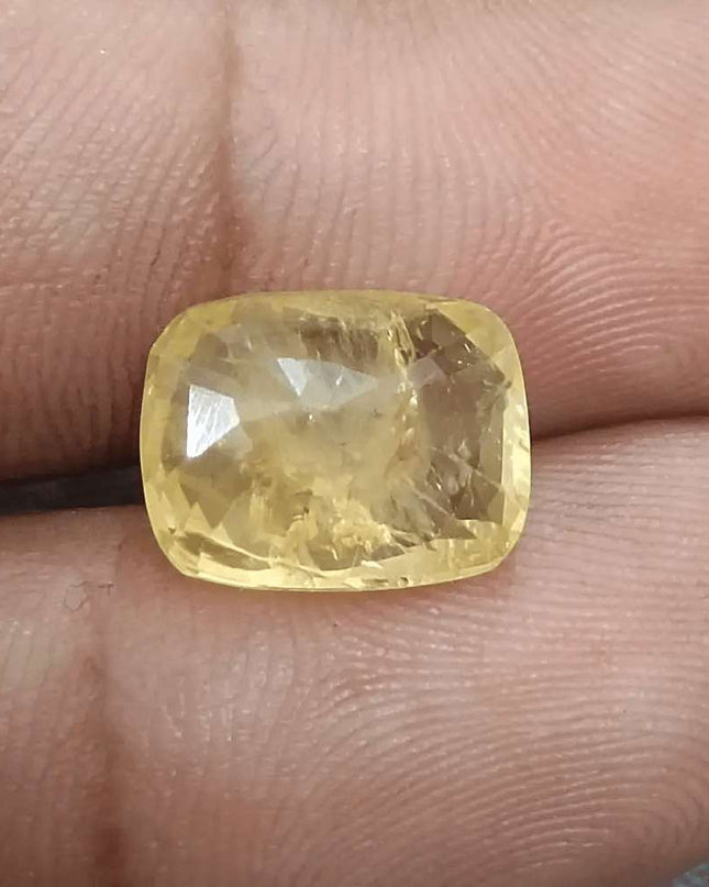 8.36ct Natural Yellow Ceylon Sapphire GSI Certified - SMSGEMS 