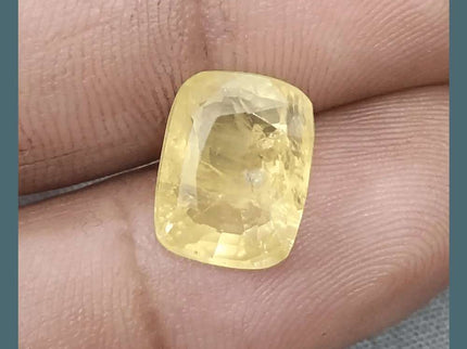 8.36ct Natural Yellow Ceylon Sapphire GSI Certified - SMSGEMS 