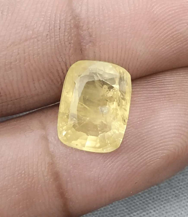 8.36ct Natural Yellow Ceylon Sapphire GSI Certified - SMSGEMS 