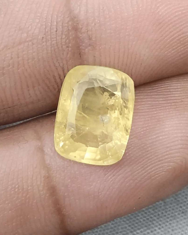 8.36ct Natural Yellow Ceylon Sapphire GSI Certified - SMSGEMS 